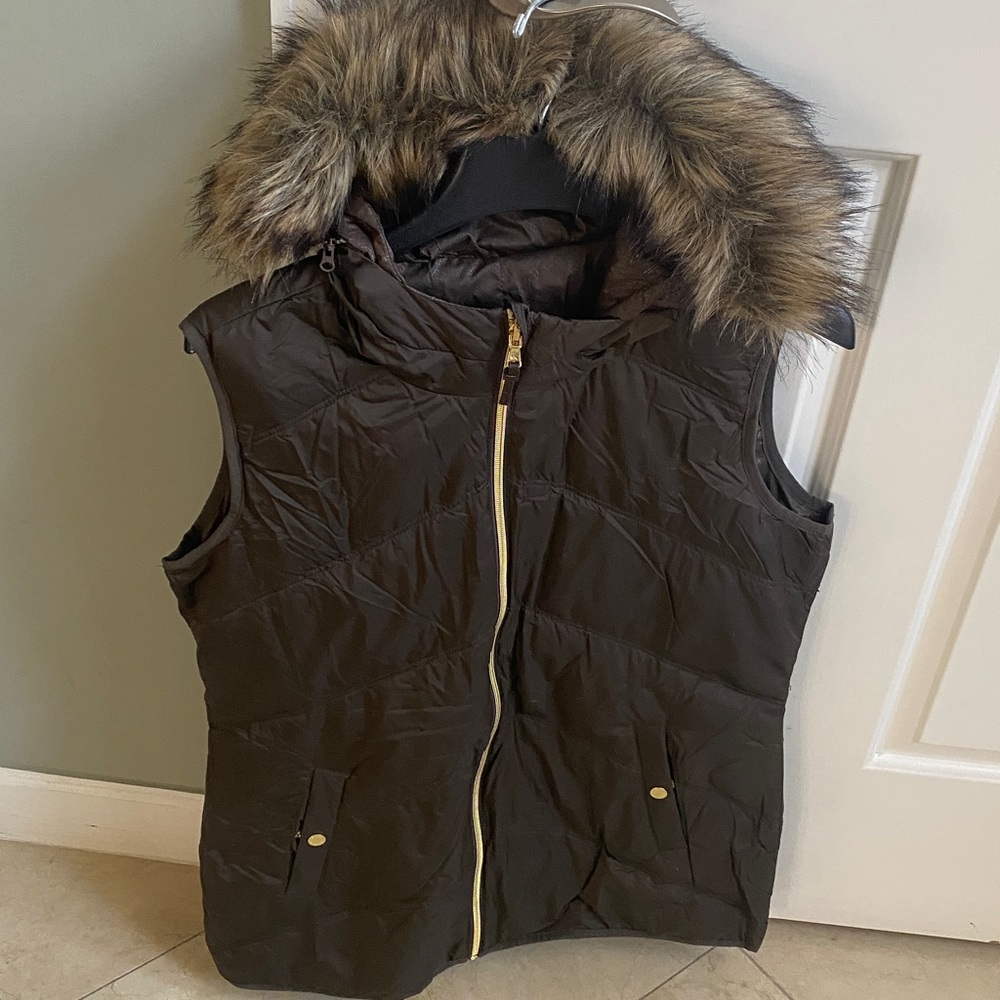 Michael Kors Reversible Down Faux Fur Vest